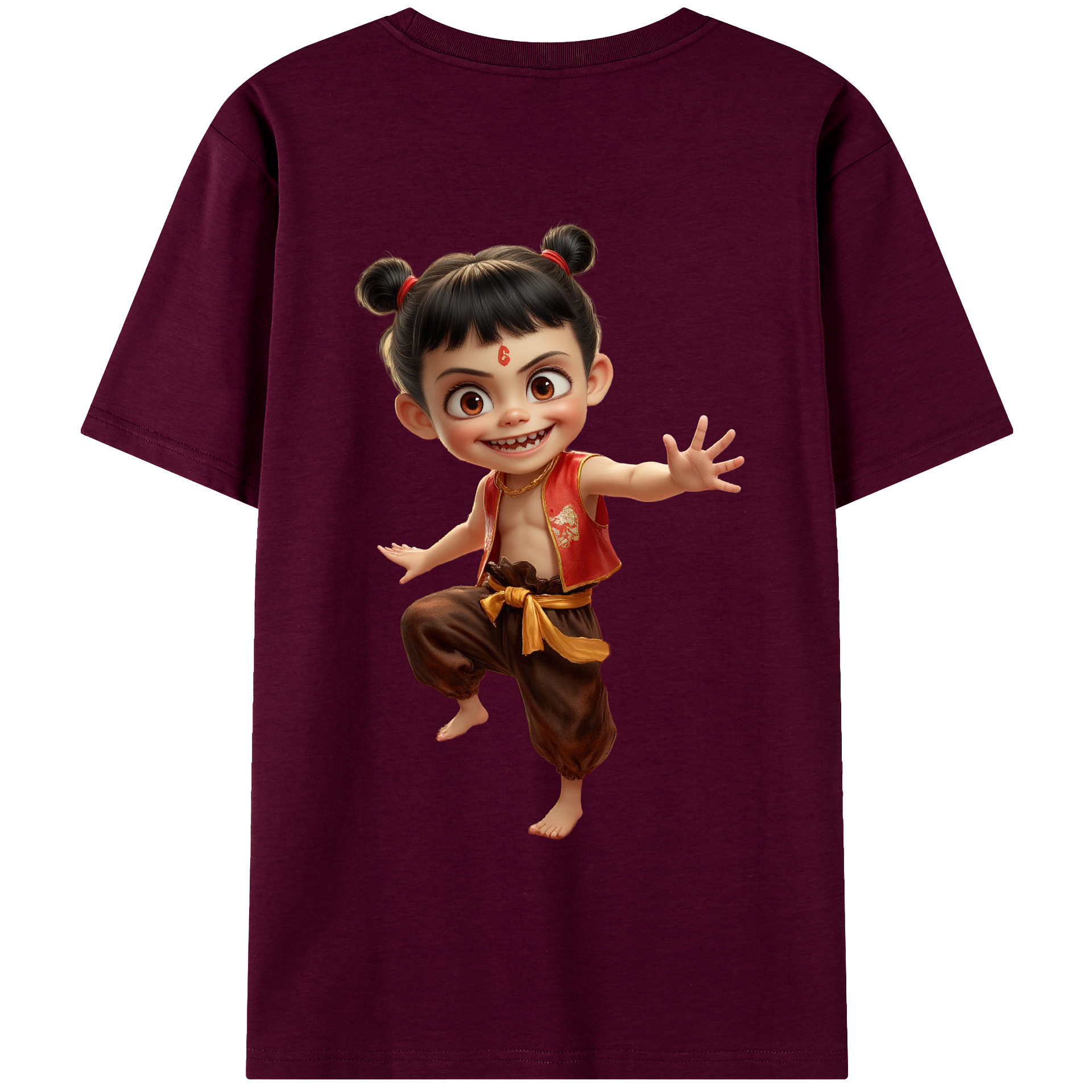 （画像用） Ne Zha 2 ナタ 魔童の大暴れ レディース半袖Tシャツ(バックプリント)